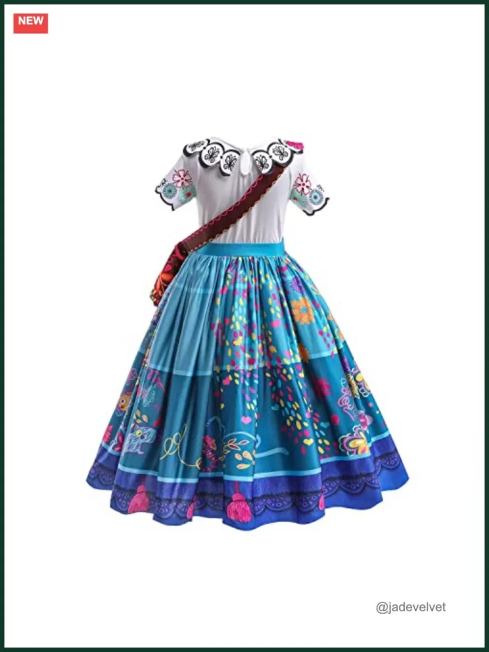 Girls Mirabel Costume Dress Cosplay Princess Halloween Outfit with Accessories